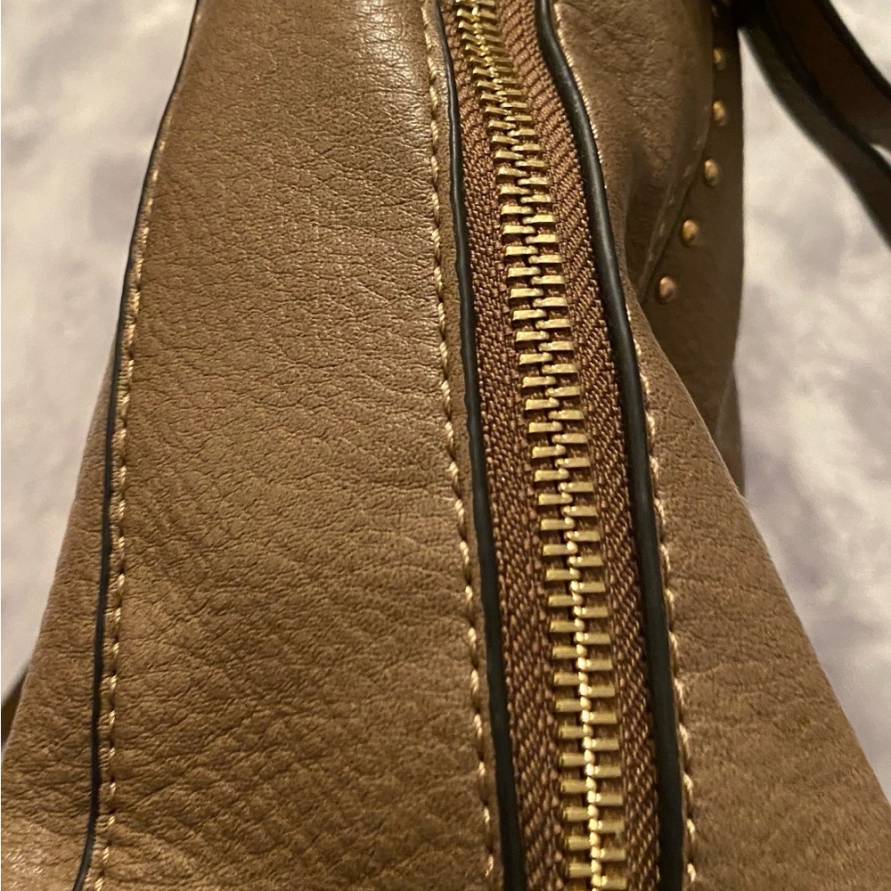 Montana West Tan Leather Shoulder Bag with Studs - Picture 3 of 9